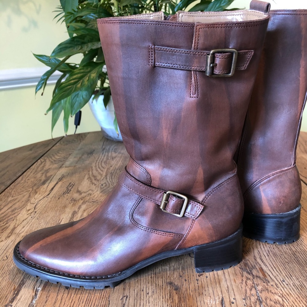 Women’s Bass Rustic Western Leather Boots Sz 9